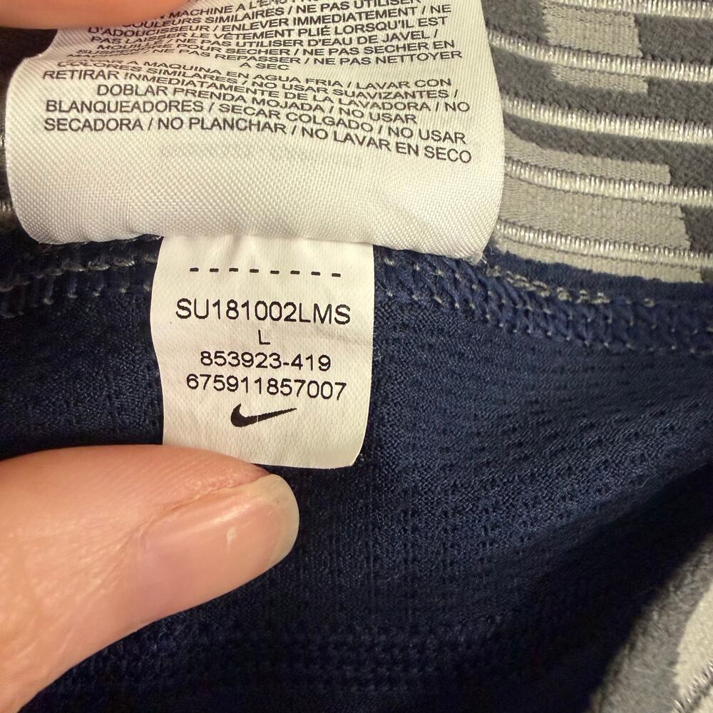 Nike Pro Men’s L Compression Tights Navy Gray Athletic Base Layer Training Pants - Picture 7 of 8